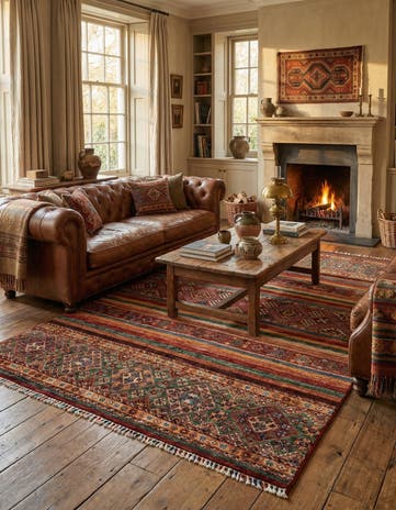4' 11 x 6' 8 Torkman Wool Rug