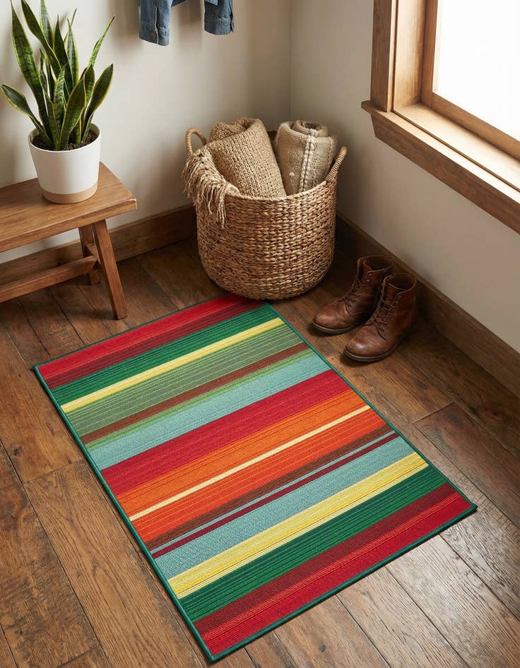 Detail image of 2' x 3' Easy-Clean Modern Indoor / Outdoor Rug