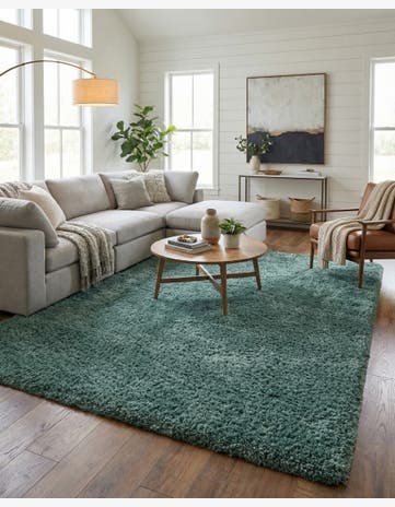 Forest Green Infinity Shag Rug