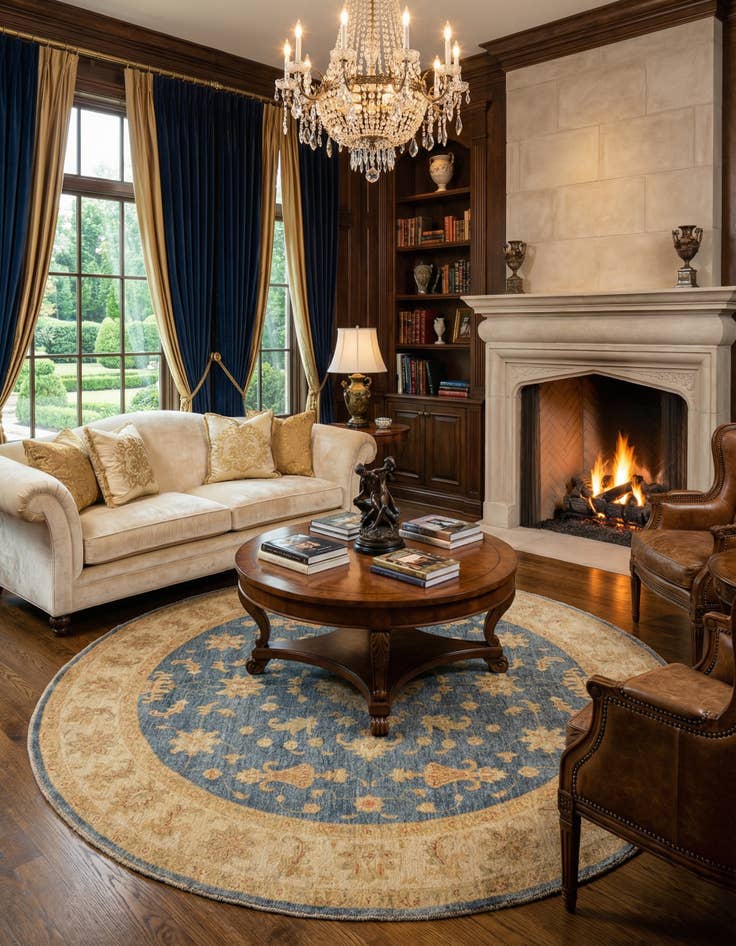 Detail image of 6' 7 x 6' 7 Kaizar Wool Round Rug