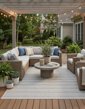 10' x 13' Easy-Clean Ribbon Indoor / Outdoor Rug