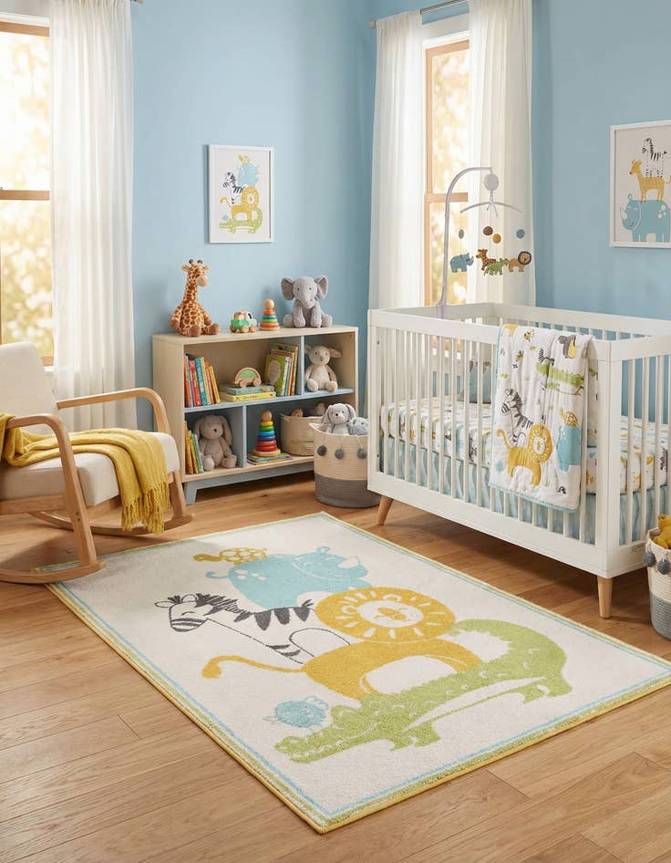 Detail image of 4' x 6' Animals Whimsy Kids Rug