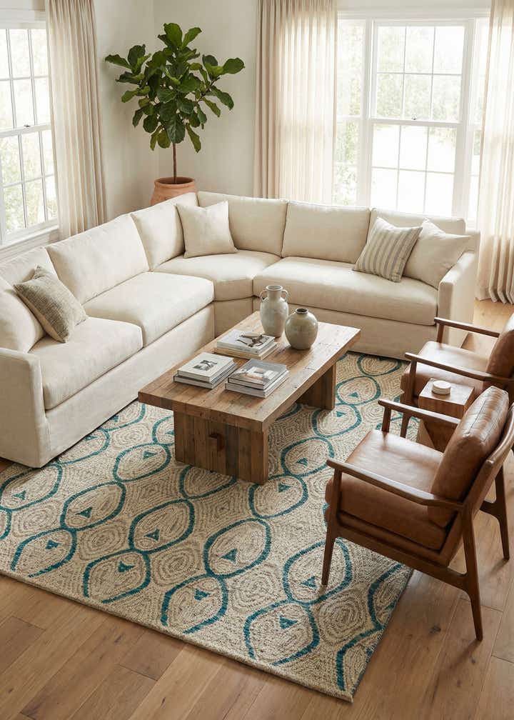5' 6 x 7' 8 Hand Knotted Darya Wool Rug