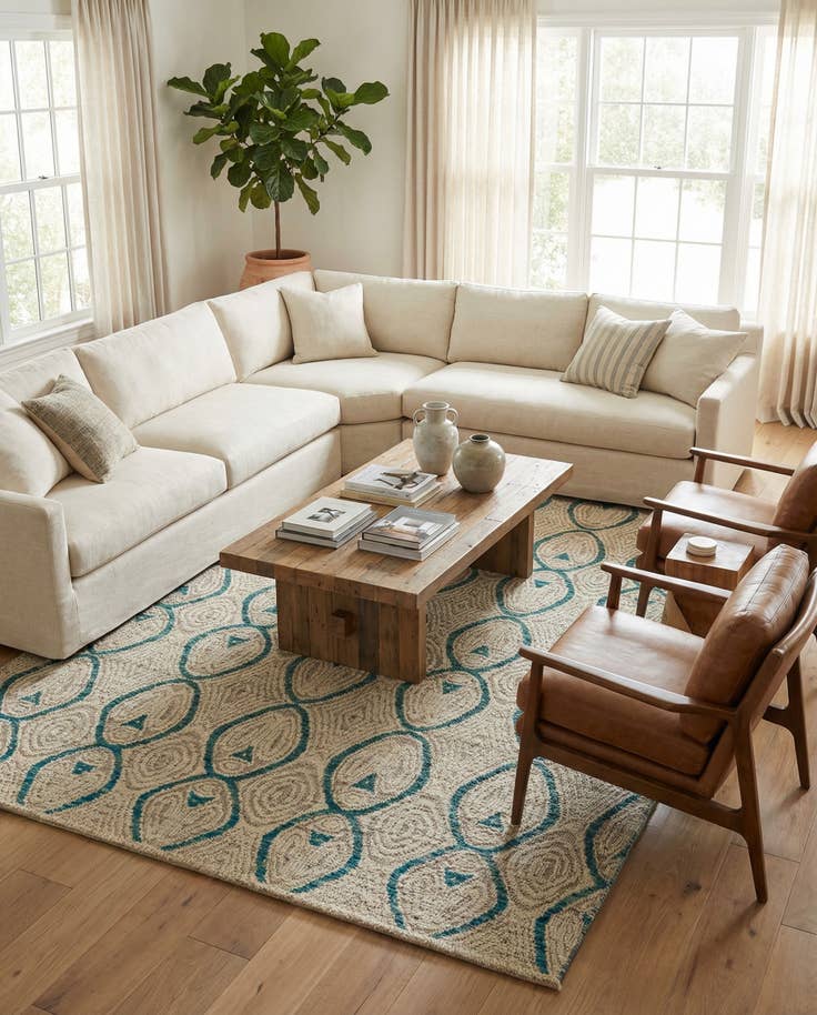 Detail image of 5' 6 x 7' 8 Hand Knotted Darya Wool Rug