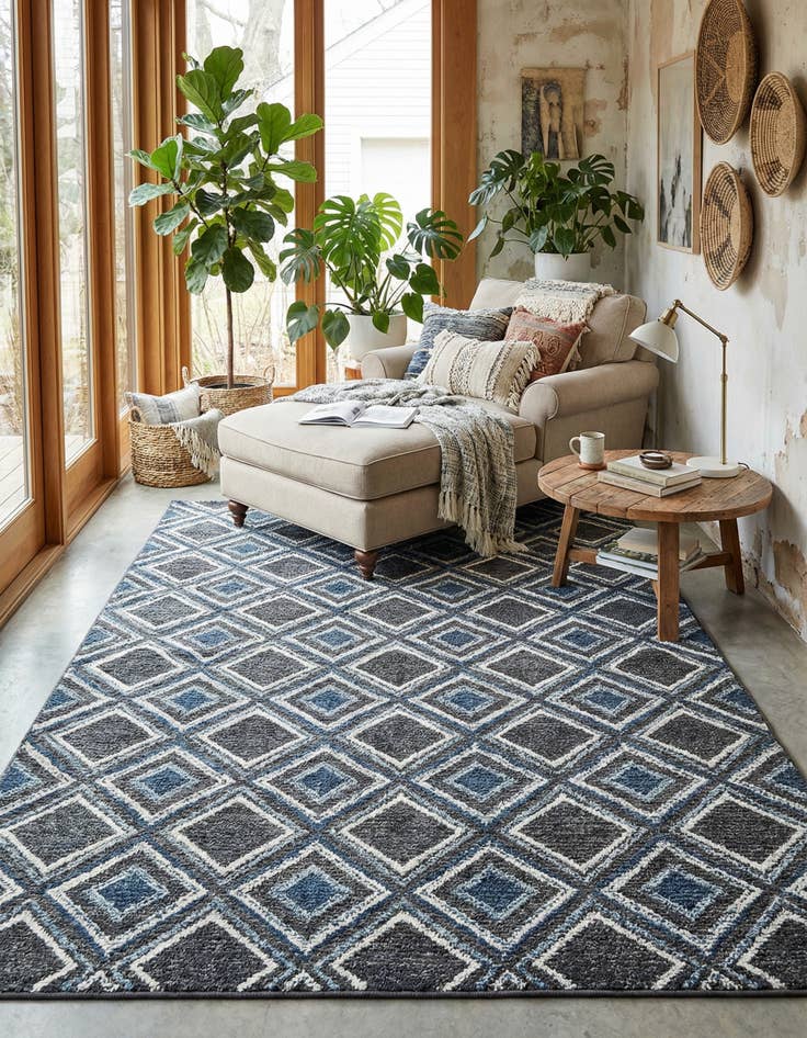 Detail image of 10' x 13' Eco Trellis Rug