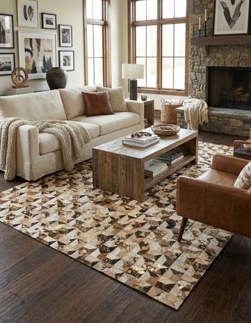 5' 2 x 8' Cowhide - Patchwork Rug