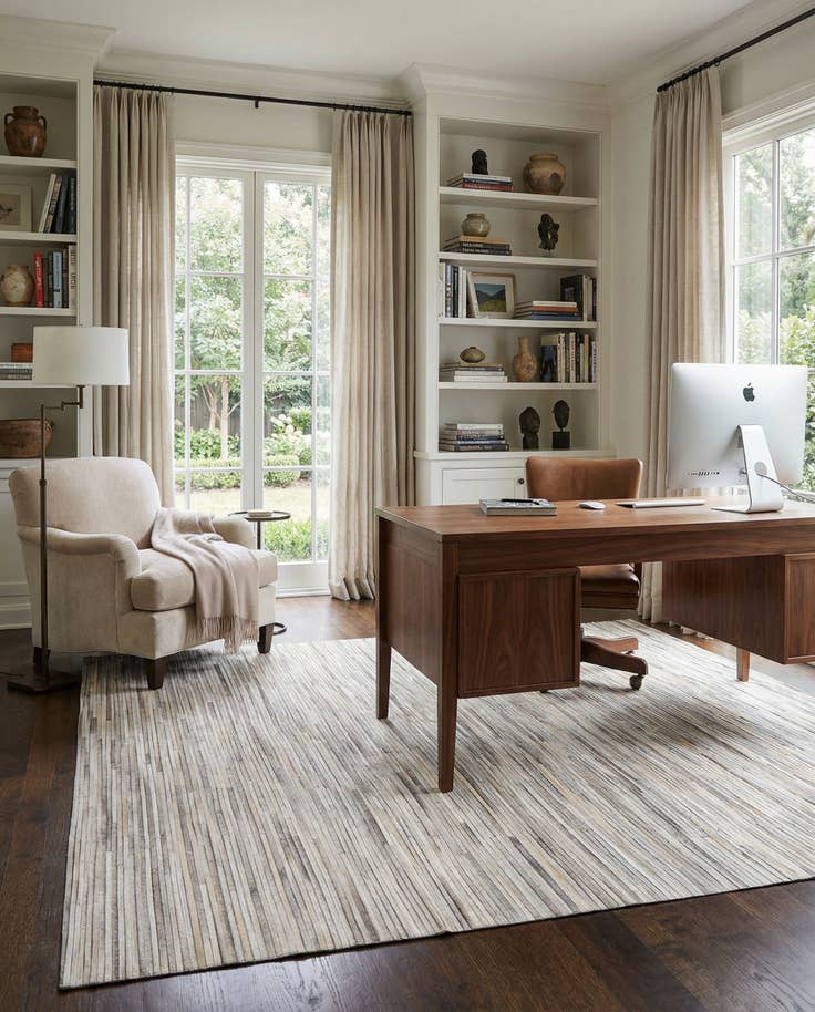 Detail image of 5' 2 x 8' Cowhide - Patchwork Rug