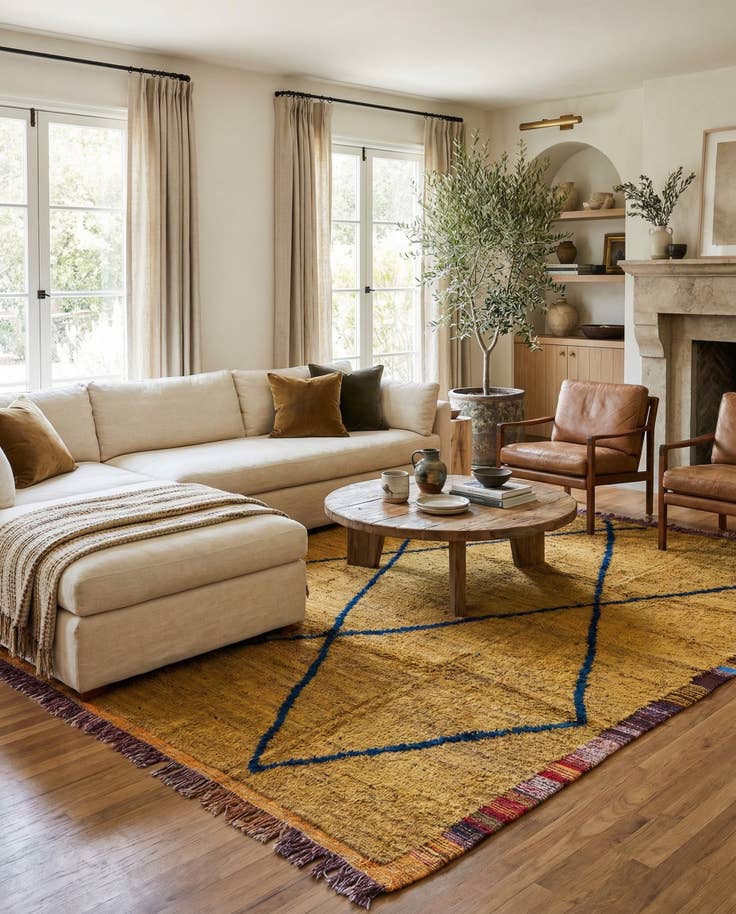 Detail image of 9' 2 x 11' 10 Hand Knotted Moroccan Wool Rug