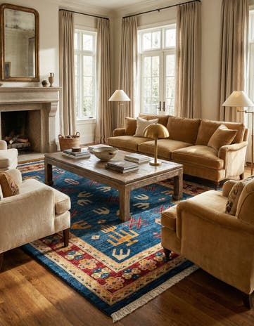 6' 8 x 6' 9 Hand Knotted Ziegler Wool Square Rug