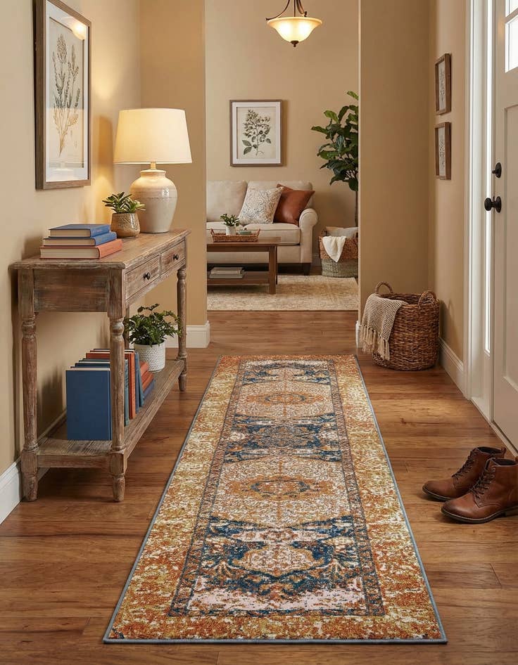 Detail image of  2' x 8'  Washable Traditional Indoor / Outdoor Runner Rug