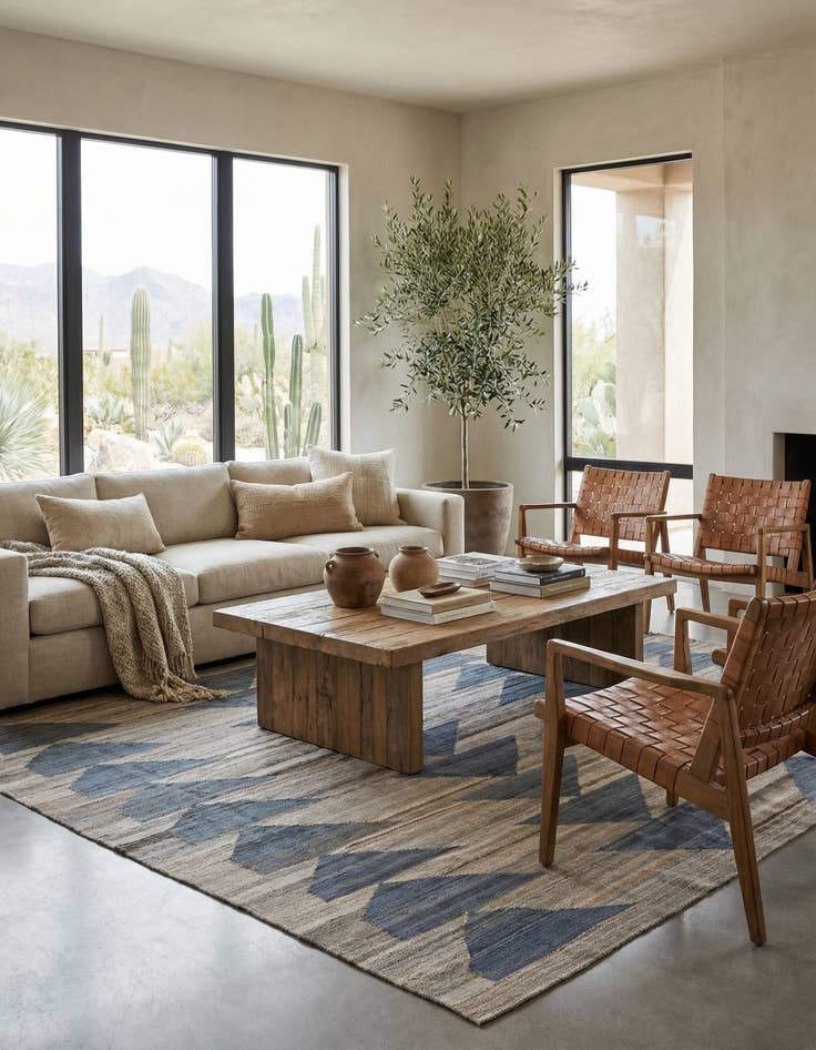 Detail image of 5' 8 x 7' 7  Hand Woven Kilim Modern Wool Rug