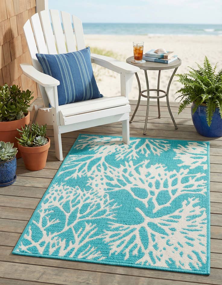 Detail image of 2' x 3'  Washable Coastal Indoor / Outdoor Rug
