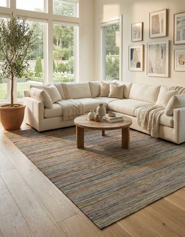 8' 7 x 9' 6 Hand Woven Kilim Modern Wool Rug
