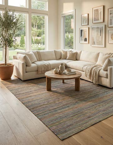 8' 7 x 9' 6 Hand Woven Kilim Modern Wool Rug