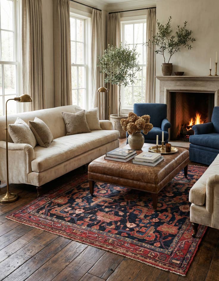 Detail image of 4' 9 x 6' Hand Knotted Ultra Vintage Persian Wool Rug