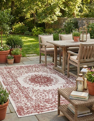 6' x 9' Easy-Clean Traditional Indoor / Outdoor Rug