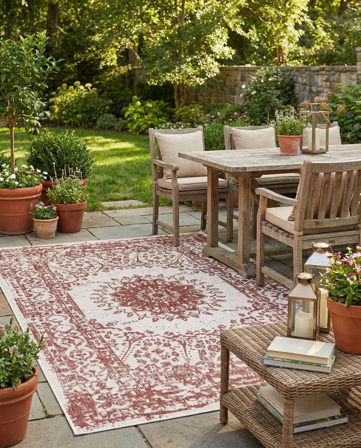 Detail image of 6' x 9' Easy-Clean Traditional Indoor / Outdoor Rug