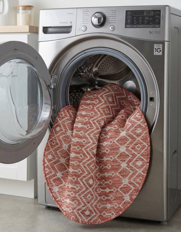 Detail image of 3' x 3'  Washable Trellis Indoor / Outdoor Round Rug