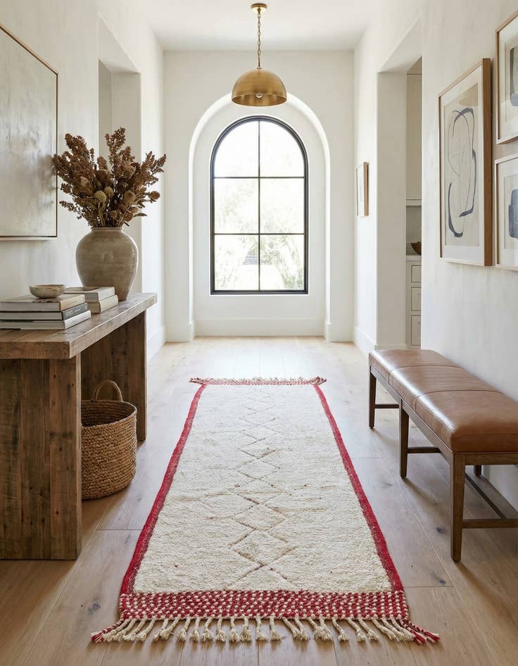 Detail image of 3' x 9'  Hand Knotted Moroccan Wool Runner Rug