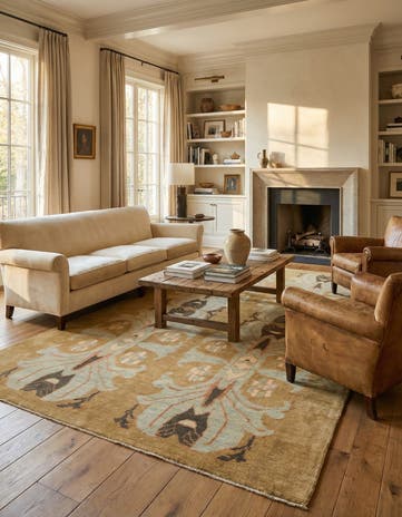7' x 12' 4 Hand Knotted Oushak Wool Rug