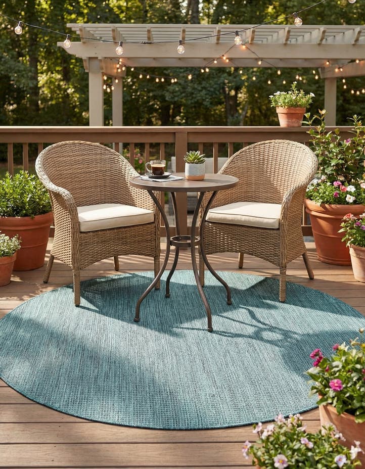 4' 1 x 4' 1 Easy-Clean Solid Indoor / Outdoor ...