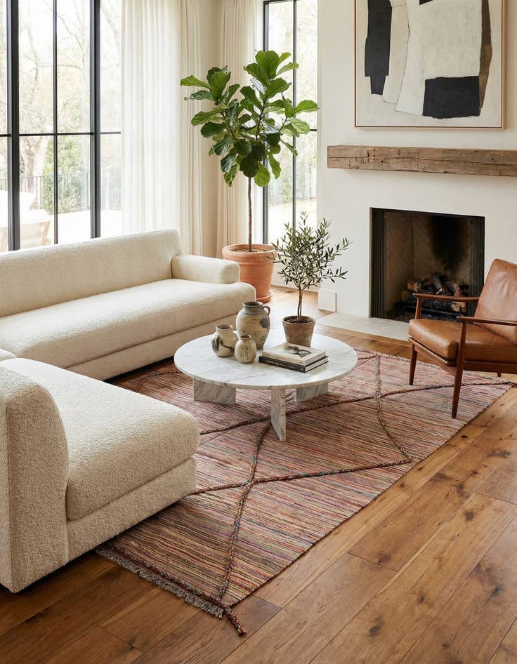 Detail image of  5' 7 x 7' 8  Hand Woven Kilim Modern Wool Rug