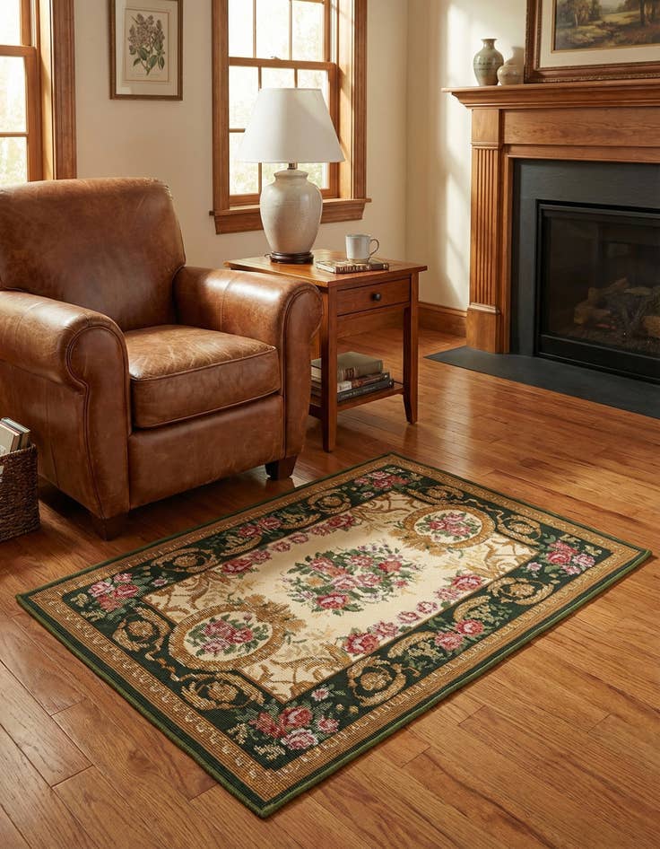 Detail image of 2' x 3' Easy-Clean Traditional Indoor / Outdoor Rug