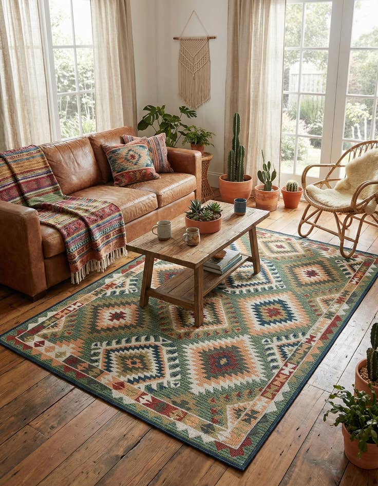 Detail image of 6' x 9'  Washable Baja Indoor / Outdoor Rug