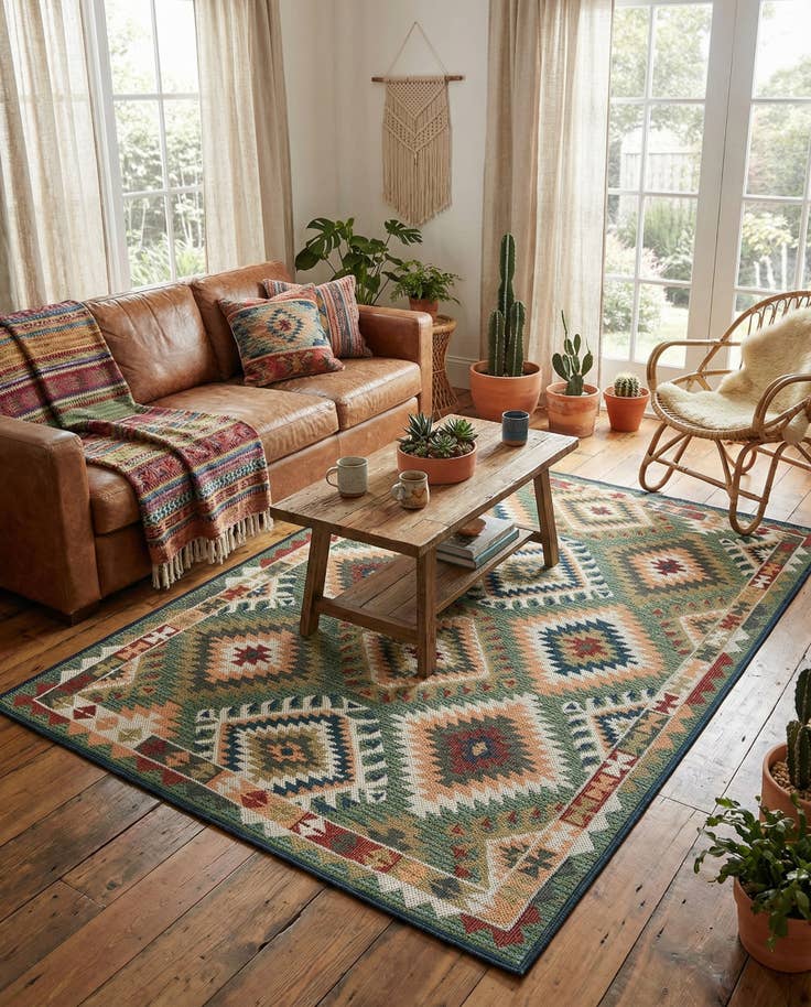 Detail image of 6' x 9' Easy-Clean Baja Indoor / Outdoor Rug