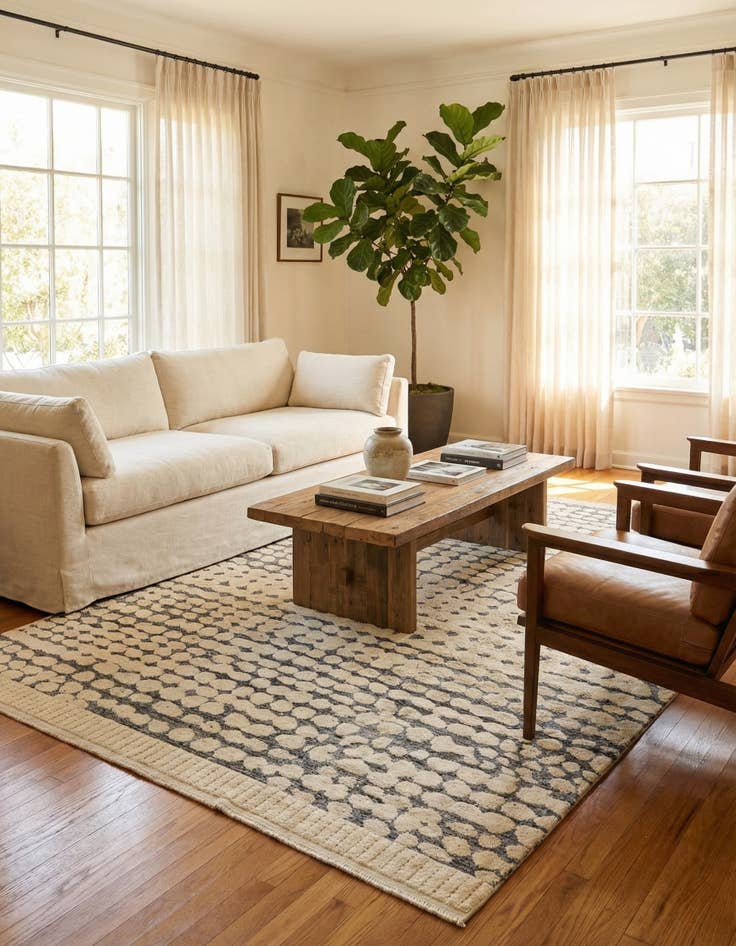 Detail image of 8' 11 x 13'  Hand Knotted Darya Wool Rug