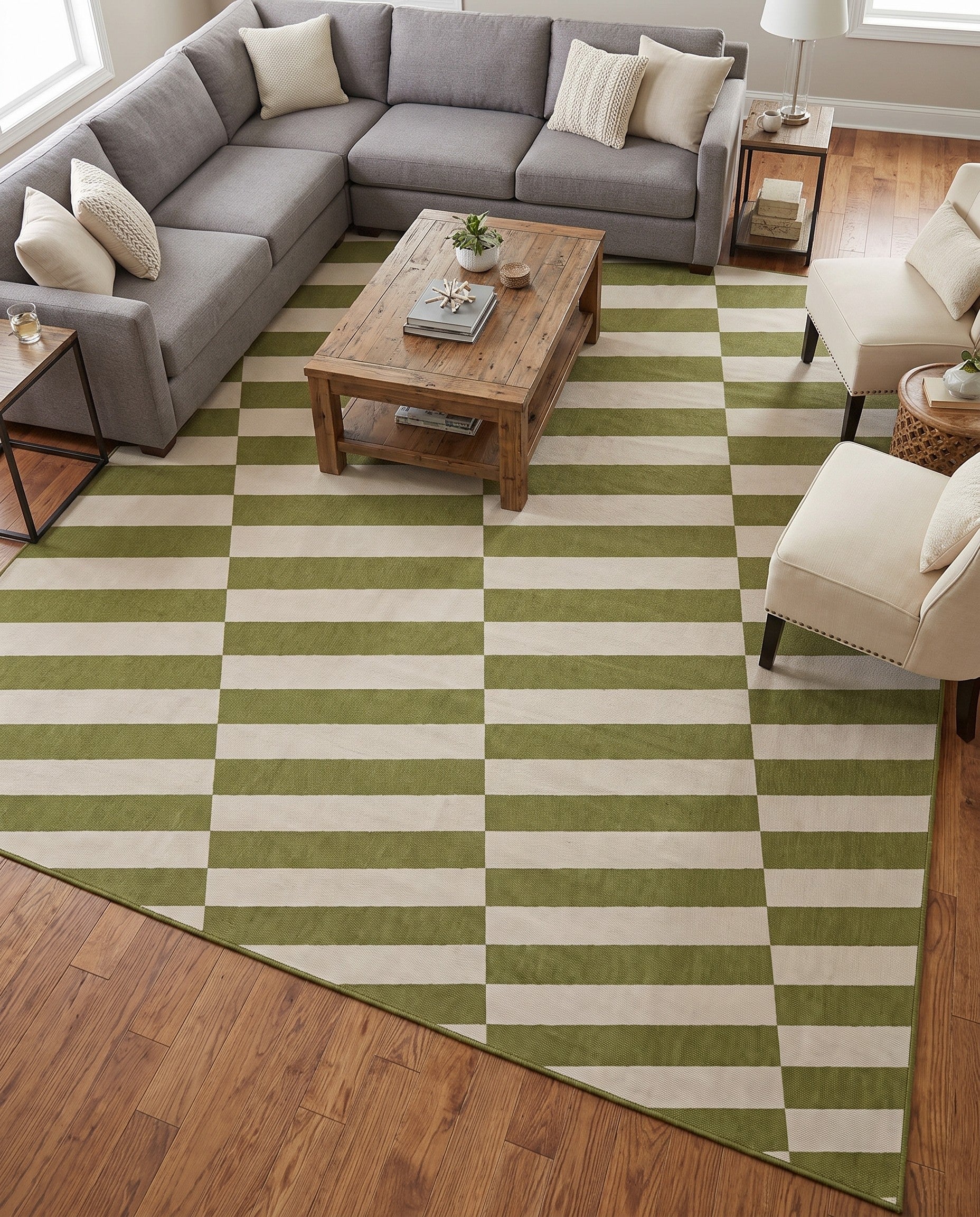 13' x 13' Easy-Clean Ribbon Indoor / Outdoor Square Rug