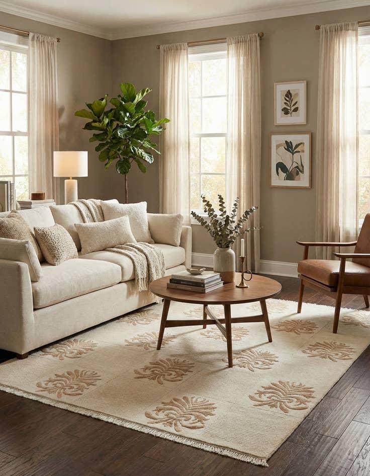 Detail image of  5' x 6' 4  Hand Knotted Darya Wool Rug