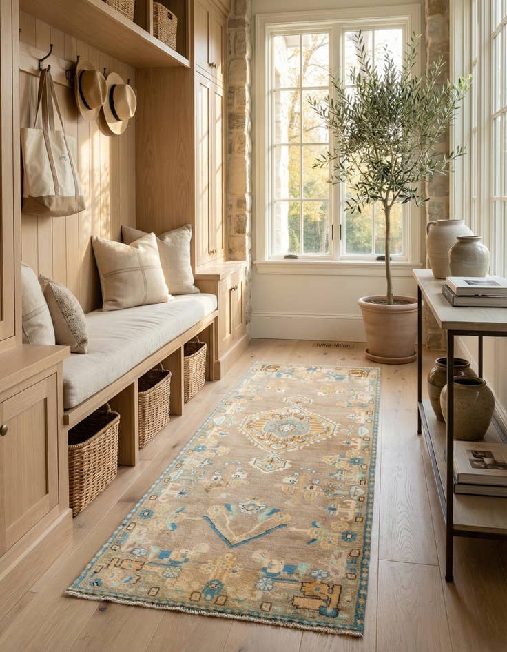 Detail image of 2' 8 x 7' 6 Hamedan Runner Rug