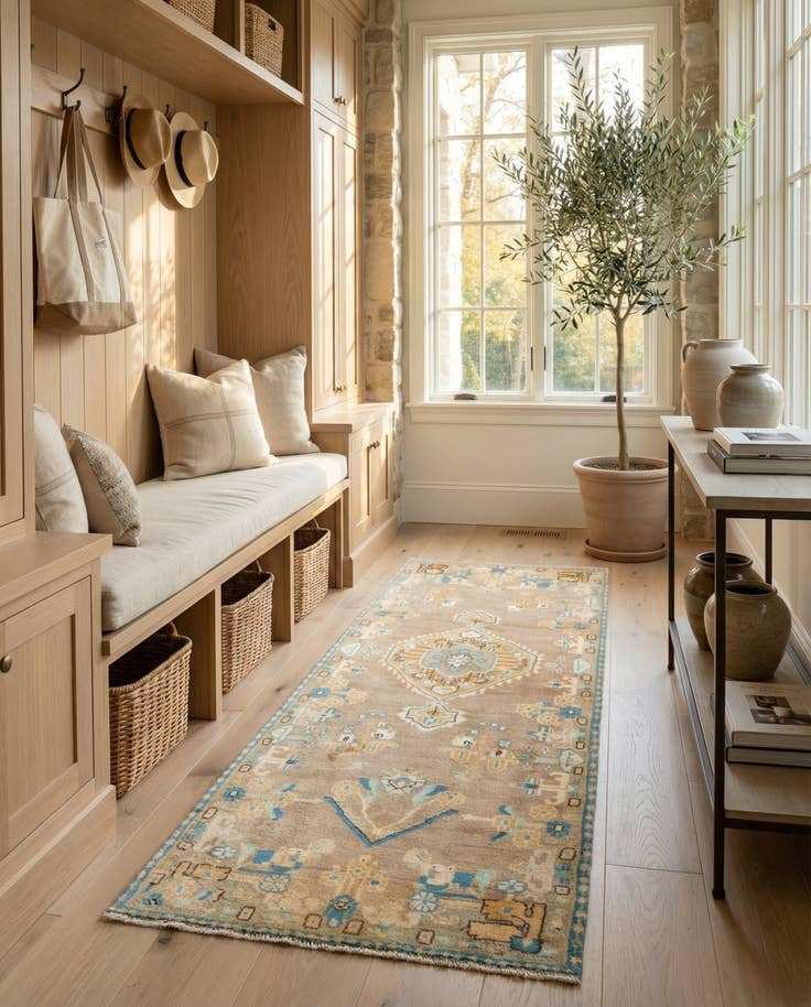 Detail image of 2' 8 x 7' 6 Hamedan Runner Rug