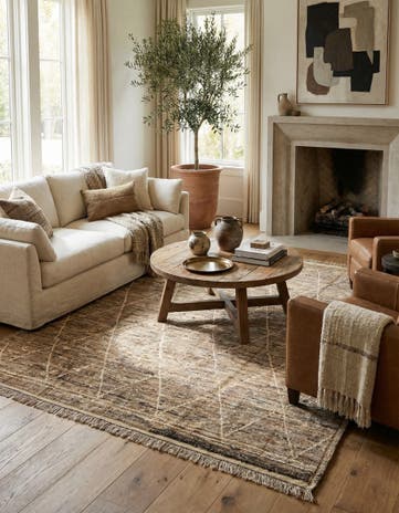 8' 5 x 10' 5 Hand Knotted Moroccan Wool Rug