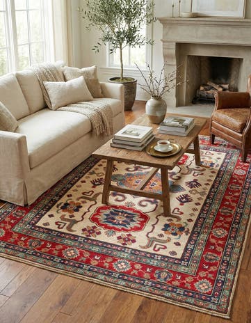 5' x 6' 9 Hand Knotted Kazak Rug