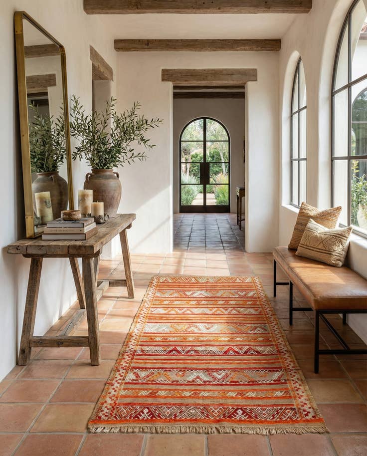 Detail image of 4' 4 x 9' Hand Knotted Moroccan Wool Runner Rug