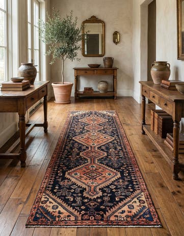 2' 8 x 9' Hamedan Wool Runner Rug