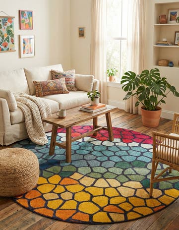 8' x 8' Washable Hyacinth Round Rug
