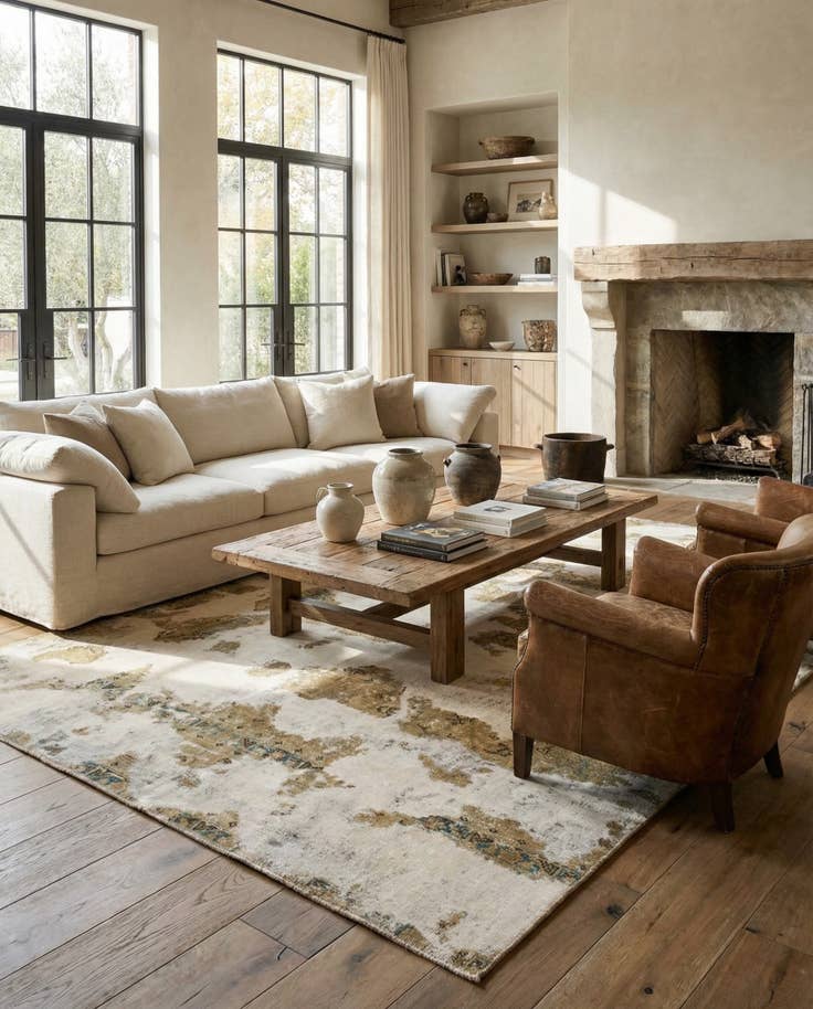 Detail image of 6' 6 x 9' 6 Hand Knotted Ultra Vintage Persian Wool Rug