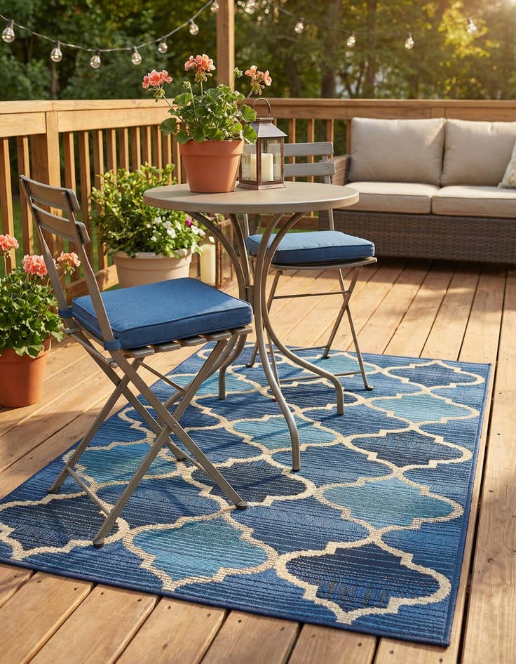 Detail image of 2' 2 x 3'  Washable Trellis Indoor / Outdoor Rug