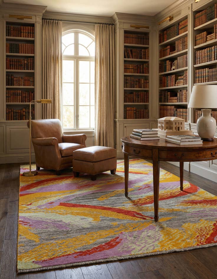 Detail image of 6' 8 x 9' 6  Hand Knotted Modern Ziegler Rug