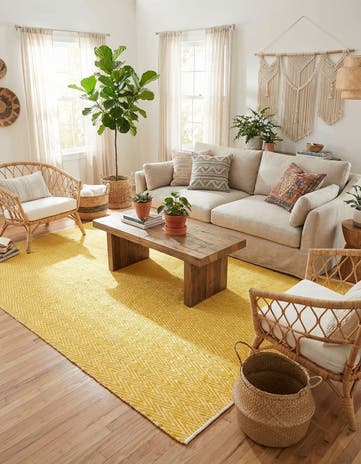 8' x 11' Hand Woven Chindi Chevron Rug