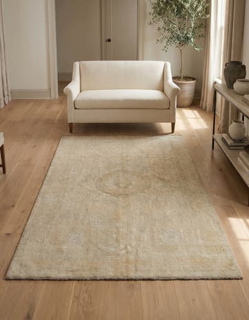 3' 11 x 6' Hand Knotted Oushak Wool Rug