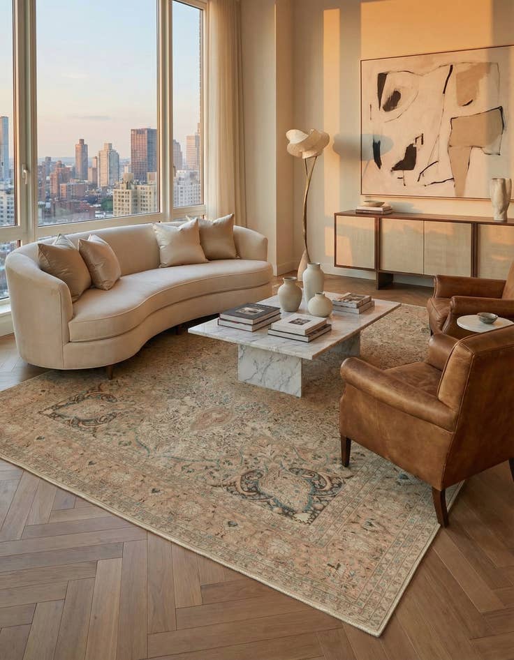 Detail image of 8' 1 x 12' 1  Hand Knotted Ultra Vintage Persian Wool Rug