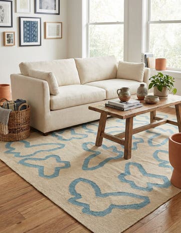 5' 2 x 6' 5 Hand Woven Kilim Modern Wool Rug