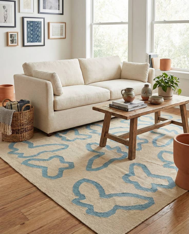 Detail image of 5' 2 x 6' 5 Hand Woven Kilim Modern Wool Rug