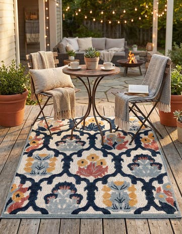 Ivory Easy-Clean Belize Indoor / Outdoor Rug