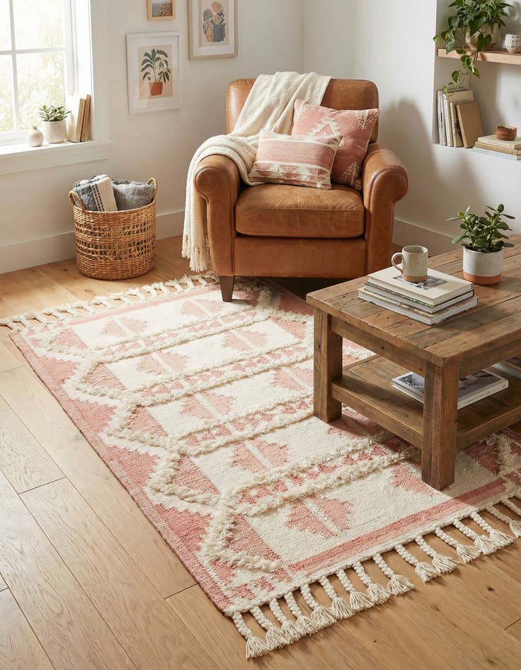 Detail image of  4' 1 x 6' 1  Hand Woven Arizona Wool Rug