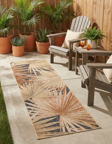 2' x 6' Easy-Clean Botanical Indoor / Outdoor Runner Rug